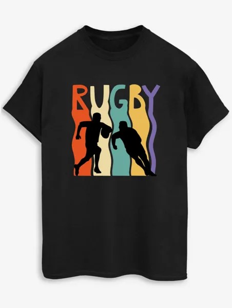 NW2 Rugby Silhouette Adult Черная футболка с принтом George., черный