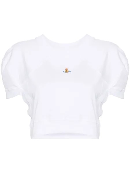 Vivienne Westwood укороченный топ с вышивкой Orb, белый