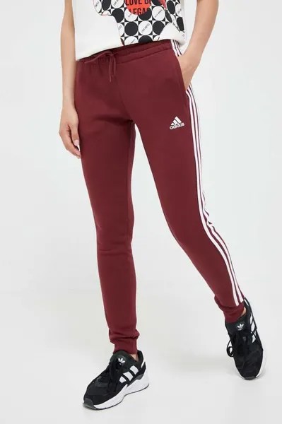 Спортивные штаны адидас adidas, бордовый