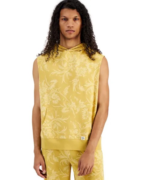 Мужская толстовка без рукавов стандартного кроя с тропическим цветочным принтом Sun + Stone