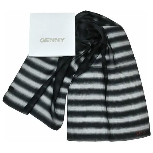 Черно-серый полосатый шарф для женщины Genny 834666