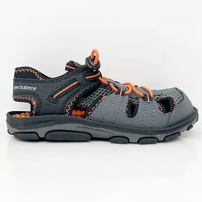 New Balance Boys Adirondack K2029BON Серые повседневные сандалии на шнуровке, размер 13 M