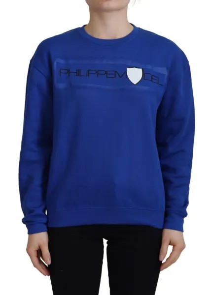 PHILIPPE MODEL Свитер Синий пуловер с длинными рукавами с принтом IT38/US4/XS Рекомендуемая цена: 280 долларов США