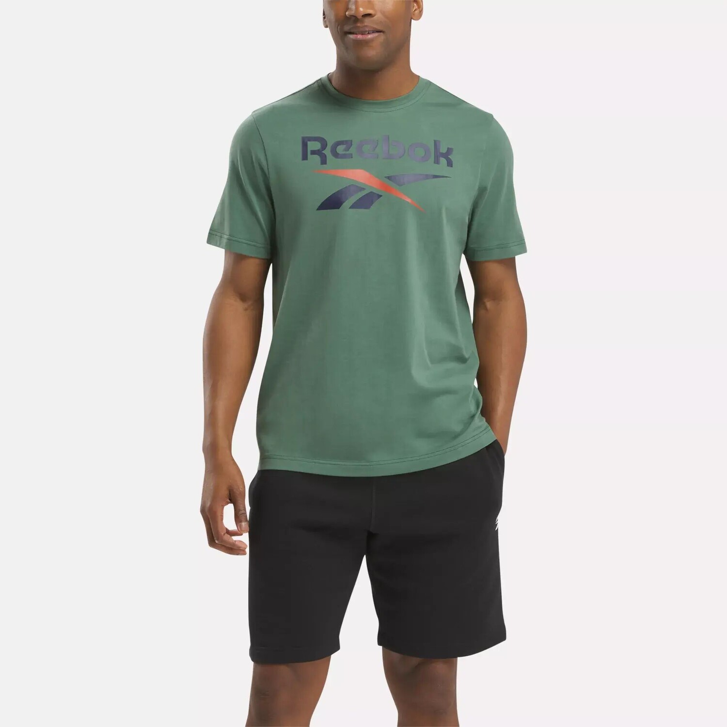 Футболка с большим сложенным логотипом Identity Reebok, зеленый