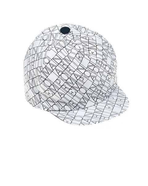 Белая кепка с монограммой бренда Emporio Armani