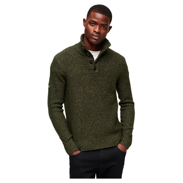 Свитер Superdry Chuncky Button High Neck, зеленый