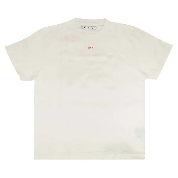Футболка Off-White с трафаретным логотипом Белый/Красный
