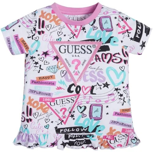 Футболка GUESS, хлопок, размер 104, мультиколор