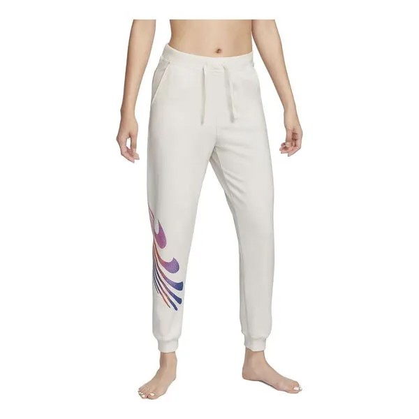 Штаны yoga luxe air 7 8 с высокой посадкой спортивные штаны Nike, бежевый