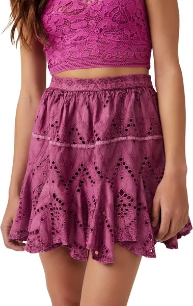 Мини-юбка Serenity Free People, цвет Dreamy Mulberry