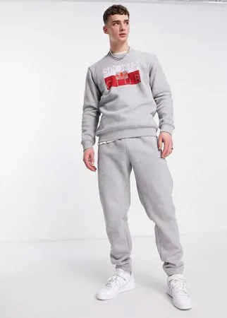 Серые меланжевые джоггеры adidas Originals Sports Club-Серый