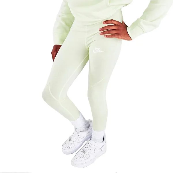 Леггинсы с высокой талией Nike Youth Girls Sportswear Favorite цвета Lime Ice/White