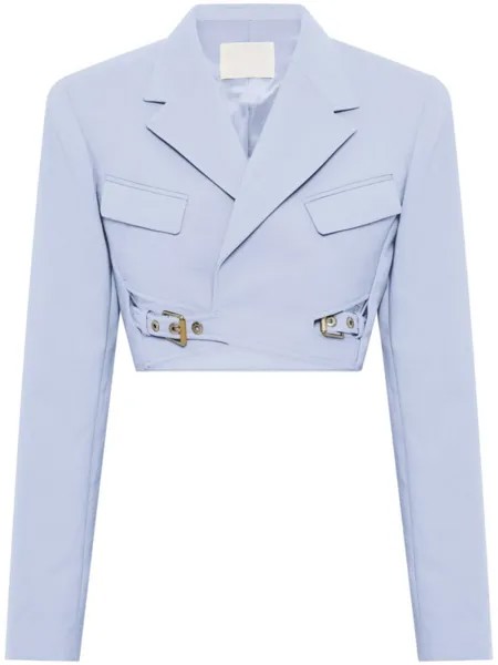 Dion Lee Interlock cropped single-breasted blazer, синий