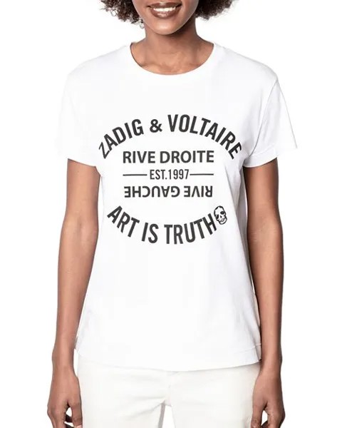 Хлопковая футболка с надписью Zadig & Voltaire, цвет White
