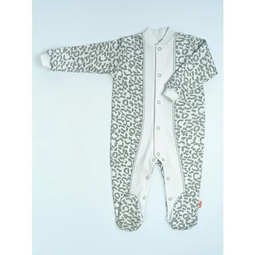 Комбинезон Маленький принц Комбинезон нательный для новорожденных, закрытая стопа, размер 68, белый, серый