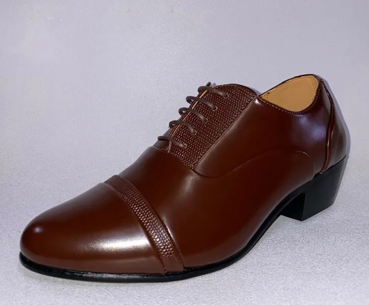 Ditalo By Globe 6834 Мужские коричневые кожаные модельные туфли на кубинском каблуке со шнуровкой