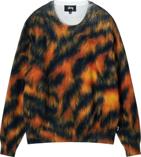 Свитер Stussy Printed Fur Sweater 'Tiger', разноцветный