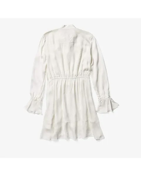 Платье Derek Lam 10 Crosby Long Sleeve Ruffle Hem Dress w/ Button Detail, цвет Bone