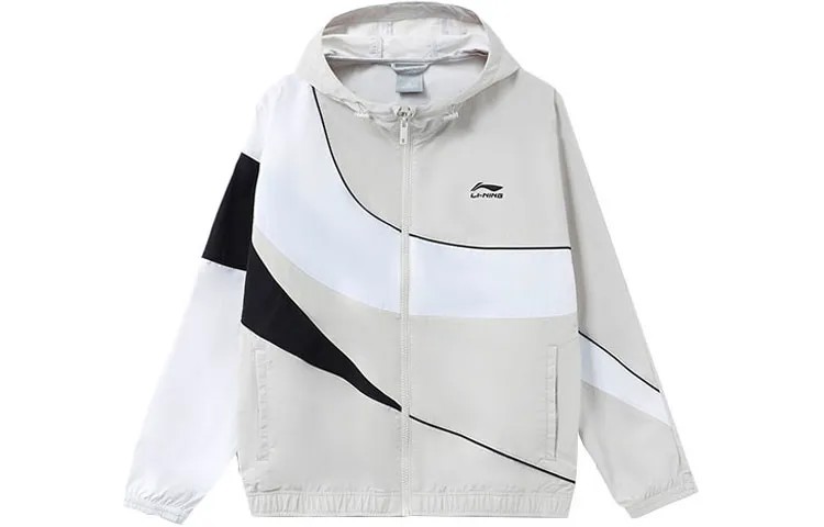 Спортивная модная коллекция куртка мужская белая Lining, белый