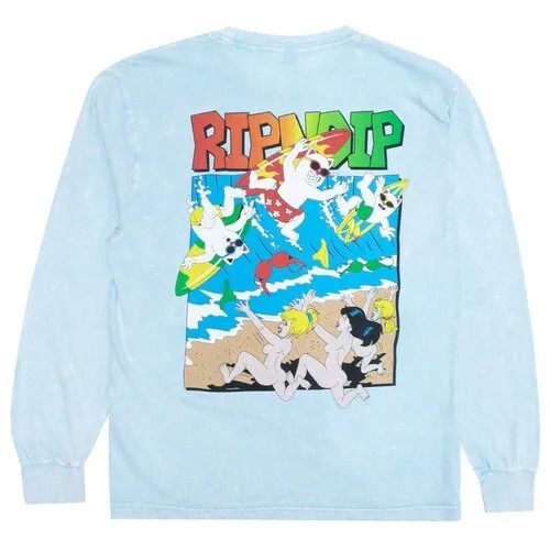 Лонгслив RIPNDIP Summer Break Long Sleeve Light Blue Mineral Wash / M