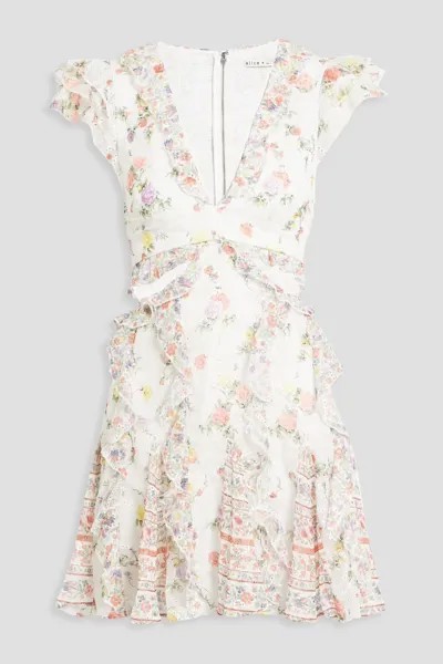 Платье мини Mitzi из жоржета с цветочным принтом Alice + Olivia, цвет Blush