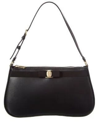 Ferragamo Vara Bow Маленькая кожаная сумка через плечо женская черная