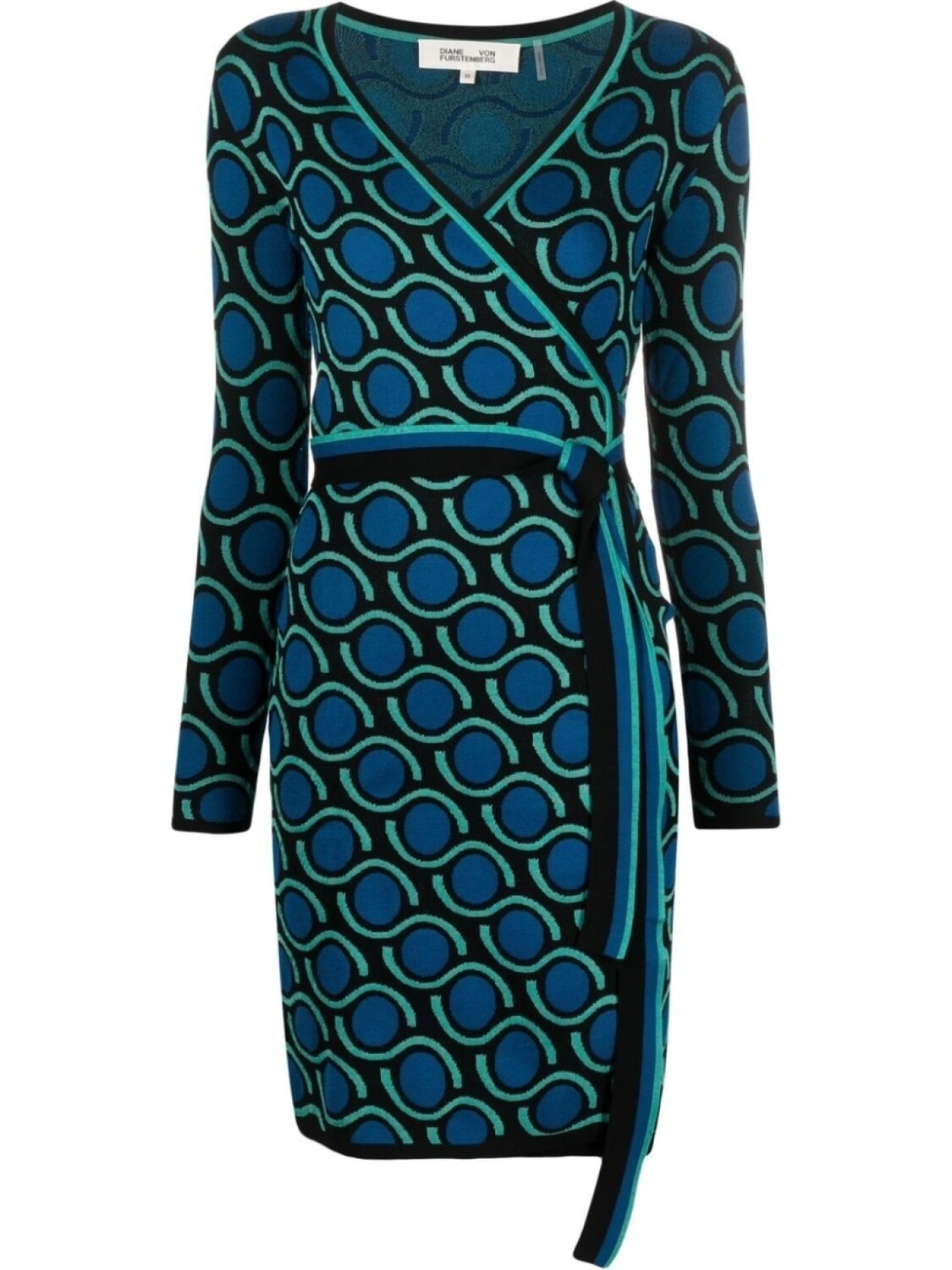 Diane Von Furstenberg платье Betty с запахом и принтом, черный