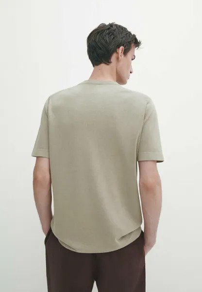 Базовая футболка Massimo Dutti, хаки