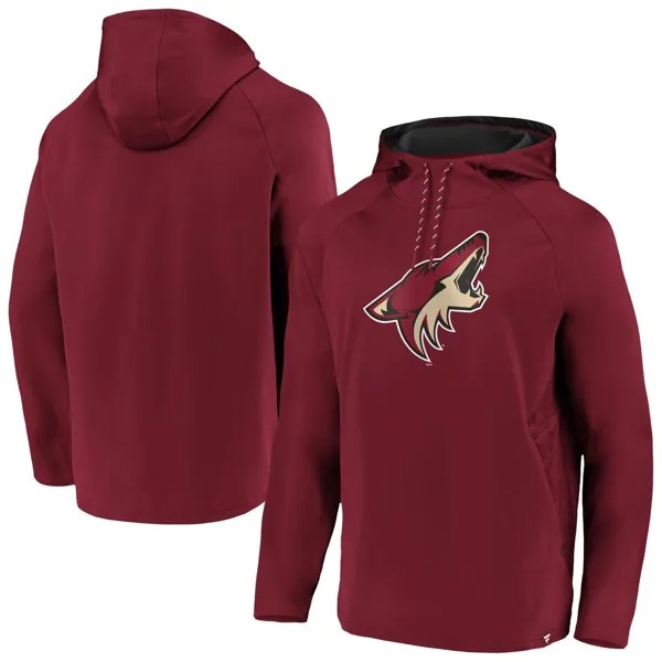 Мужская фирменная толстовка с капюшоном из флиса реглан Garnet Arizona Coyotes Iconic Defender Fanatics