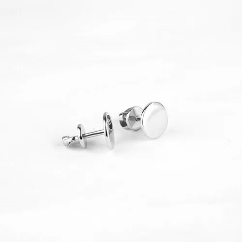 Серьги пусеты Sirius Jewelry, родирование, размер/диаметр 9 мм., серебряный