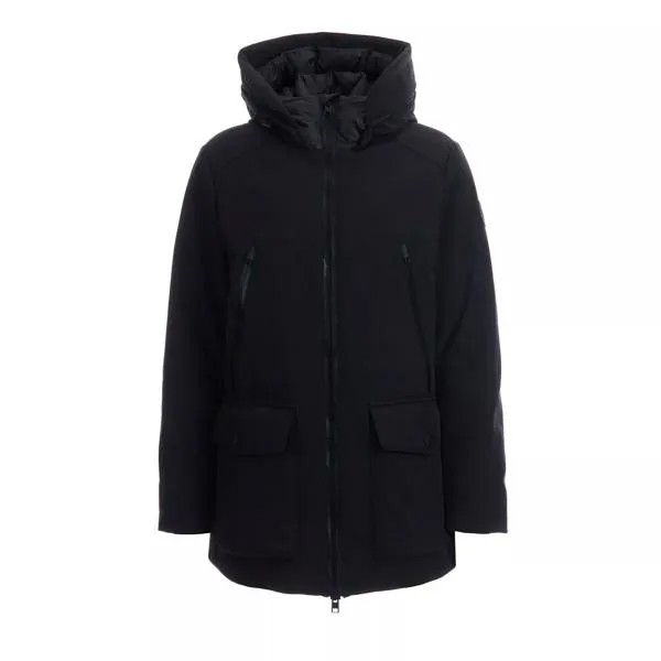Пальто soft shell parka black Woolrich, черный
