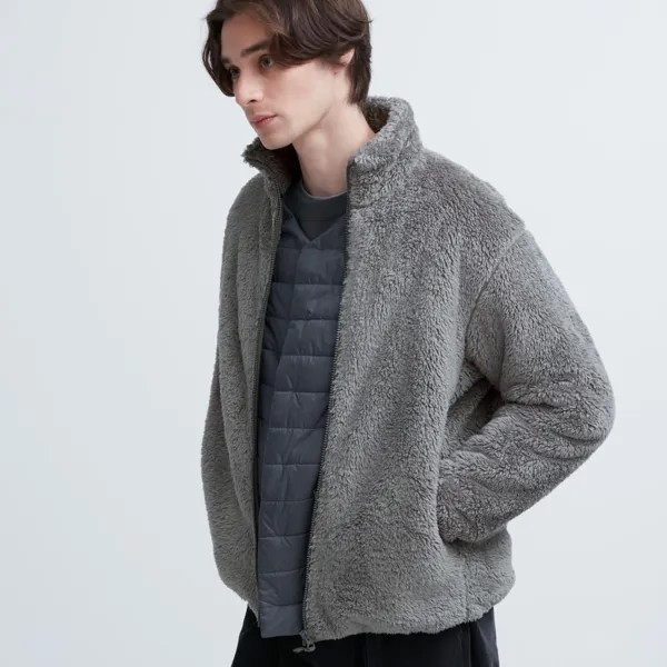 Мужская куртка Uniqlo Fluffy Fleece, серый