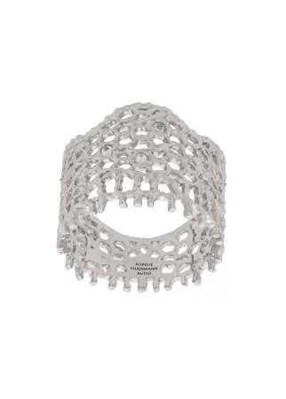 Aurelie Bidermann кольцо Vintage Lace из белого золота с бриллиантами