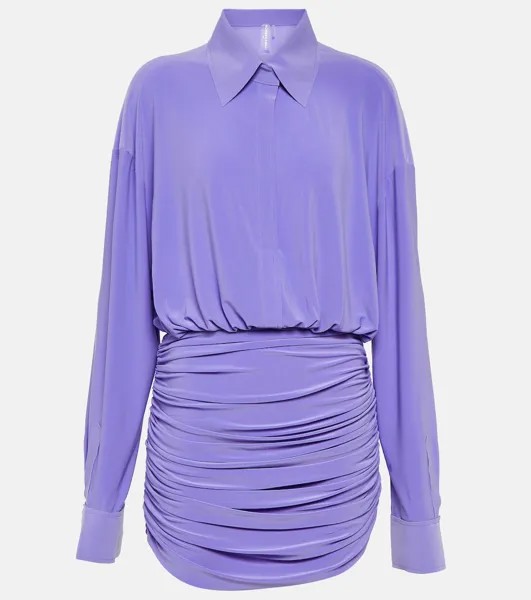 Платье-рубашка с рюшами NORMA KAMALI, фиолетовый