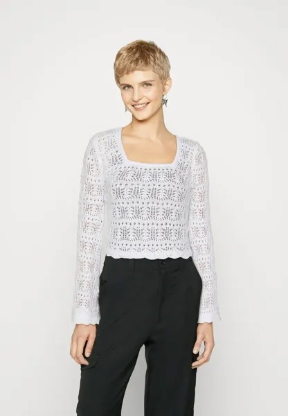 Вязаный свитер SQUARE NECK Hollister Co., цвет bright white