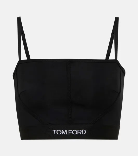 Бюстгальтер без косточек с логотипом Tom Ford, черный