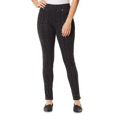 Gloria Vanderbilt Womens Avery Черные узкие брюки со змеиным принтом 6 BHFO 3598