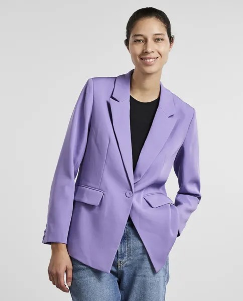 Женский пиджак с длинными рукавами и карманами Yas, фиолетовый