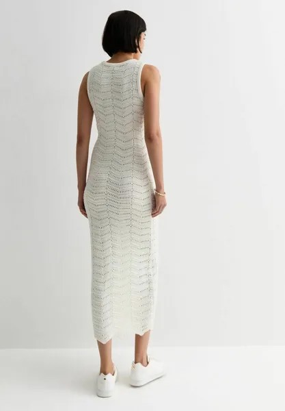 Трикотажное платье Zig Zag Stitch Maxi New Look, бежевыйовое