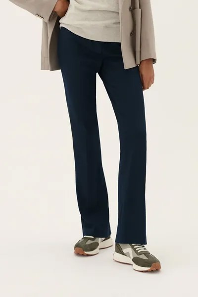 Слегка скроенные брюки с завышенной талией Marks & Spencer, синий