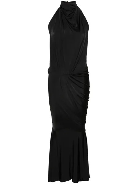 Alexandre Vauthier платье с вырезом халтер и драпировкой, черный