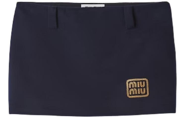 Юбка повседневная женская синяя Miu Miu