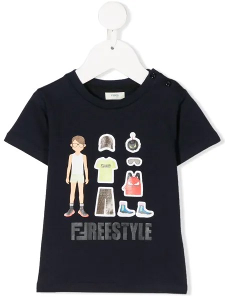 Fendi Kids футболка с принтом FFreestyle