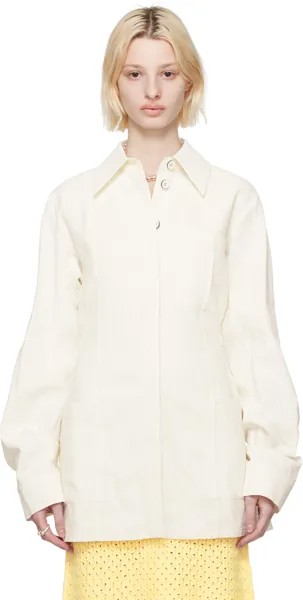 Белая куртка с острым воротником Jil Sander