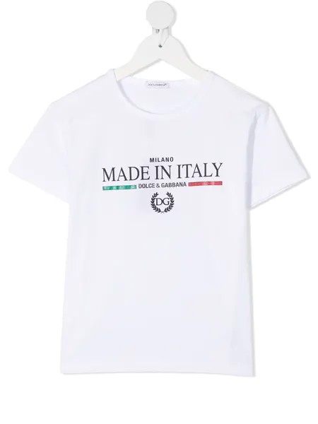 Dolce & Gabbana Kids футболка Italian с логотипом