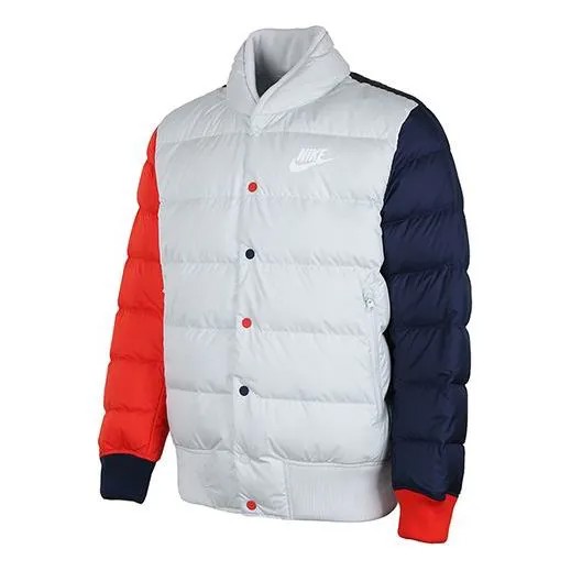 Пуховик Nike Keep Warm Color Matching Down Jacket Red/White/Blue, белый