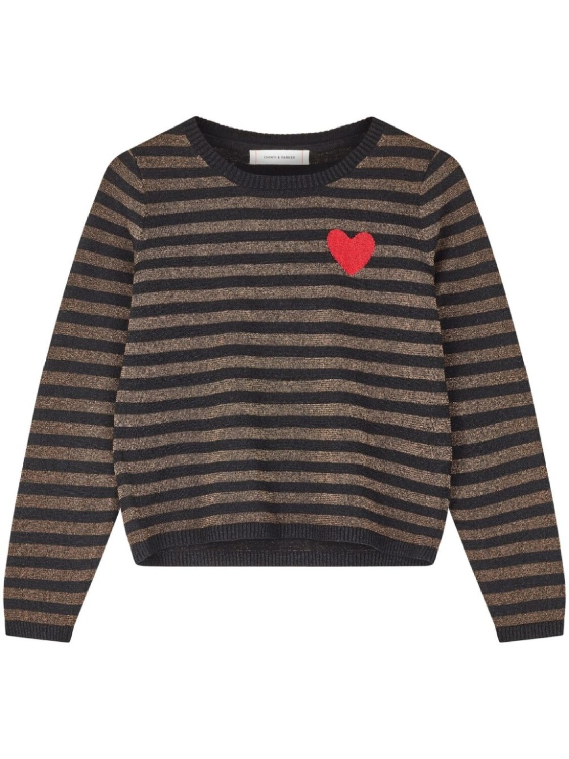 Бретонский джемпер Chinti & Parker Lurex Heart, черный