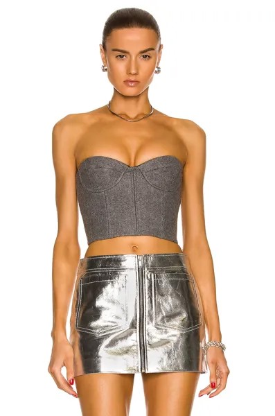 Топ Laquan Smith Strapless Bustier, цвет Heather Grey