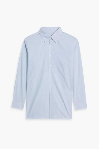 Полосатая рубашка из хлопкового поплина Dunhill, светло-синий