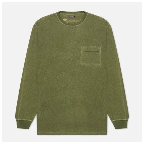 Мужской лонгслив maharishi Hemp Organic Pocket Vintage Stonewashed оливковый , Размер L